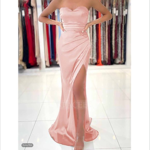 Stacees Dresses & Skirts - Sheath/Column Sweetheart Sleeveless Charmeuse Long/Floor-Length Prom Dress